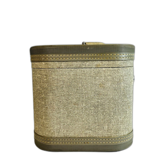 Vintage Air Away Mid Century Train Case Gray Tweed W/ Tray & Key - Picture 8 of 14